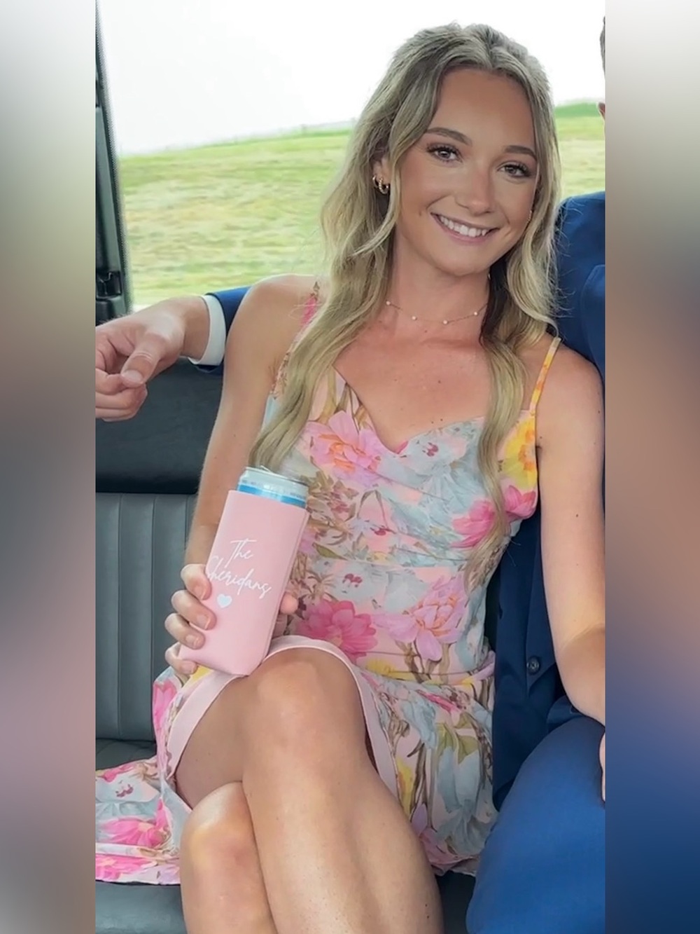 Pink Floral Midi dress
